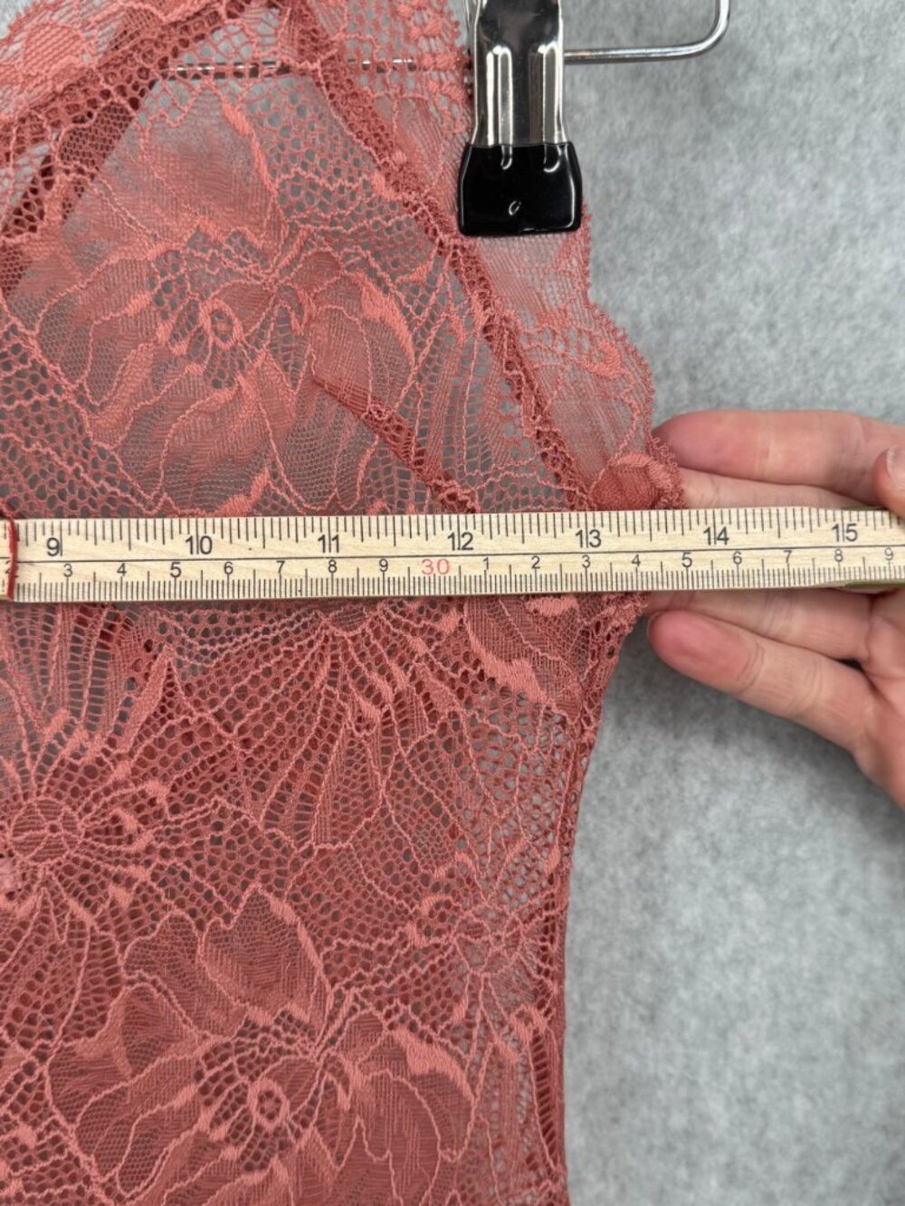 Victorias Secret V Neck Stretch Lace Slip Dress Nightie Size XS Mauve Rose Pink - Picture 12 of 12